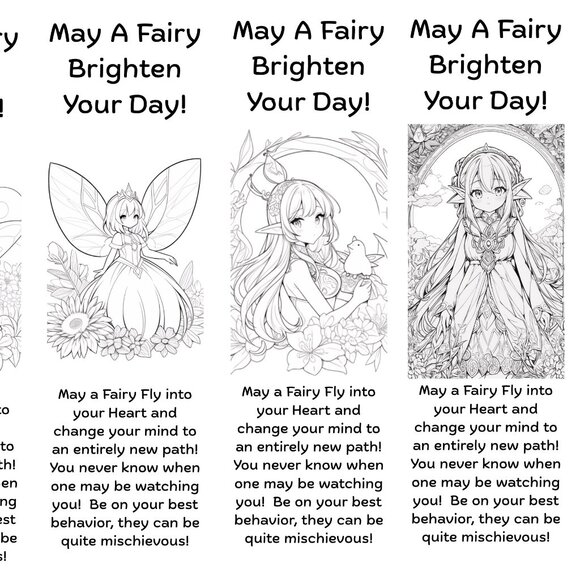 Color Your Own Fairy Bookmarks, 5 qty! - Picture 5 of 16